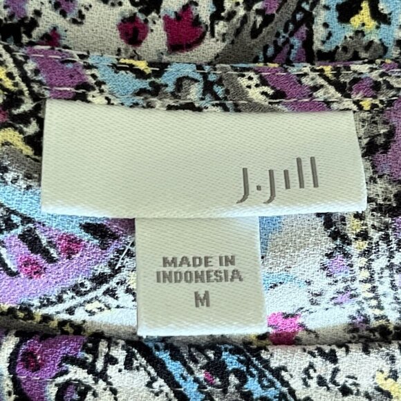 J Jill Womens Layered Paisley Blouse Size M Mature Boho Drapey Office Business - Picture 9 of 11